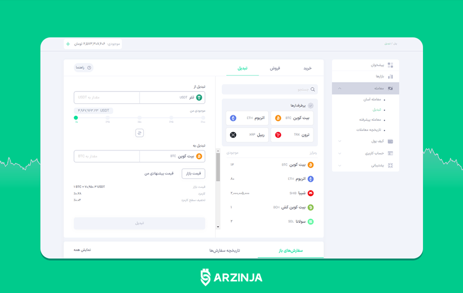 تبدیل تتر به بیت کوین