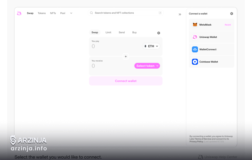 کدام کیف پول به یونی سواپ متصل میشود
