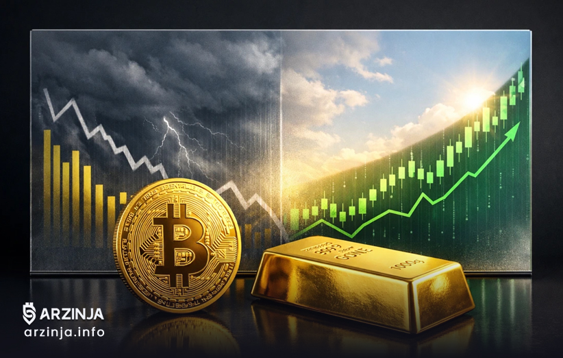 مقایسه طلا (XAU) و بیت کوین (BTC)