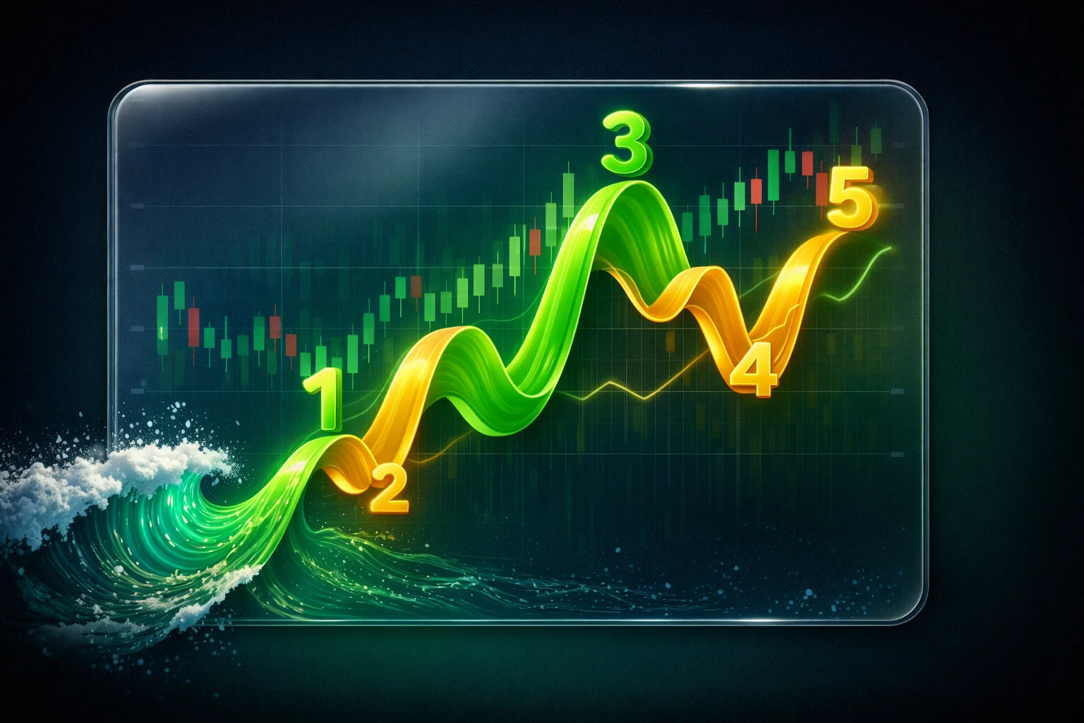 امواج الیوت - مثال عملی با بیت‌کوین و ابزارهای TradingView