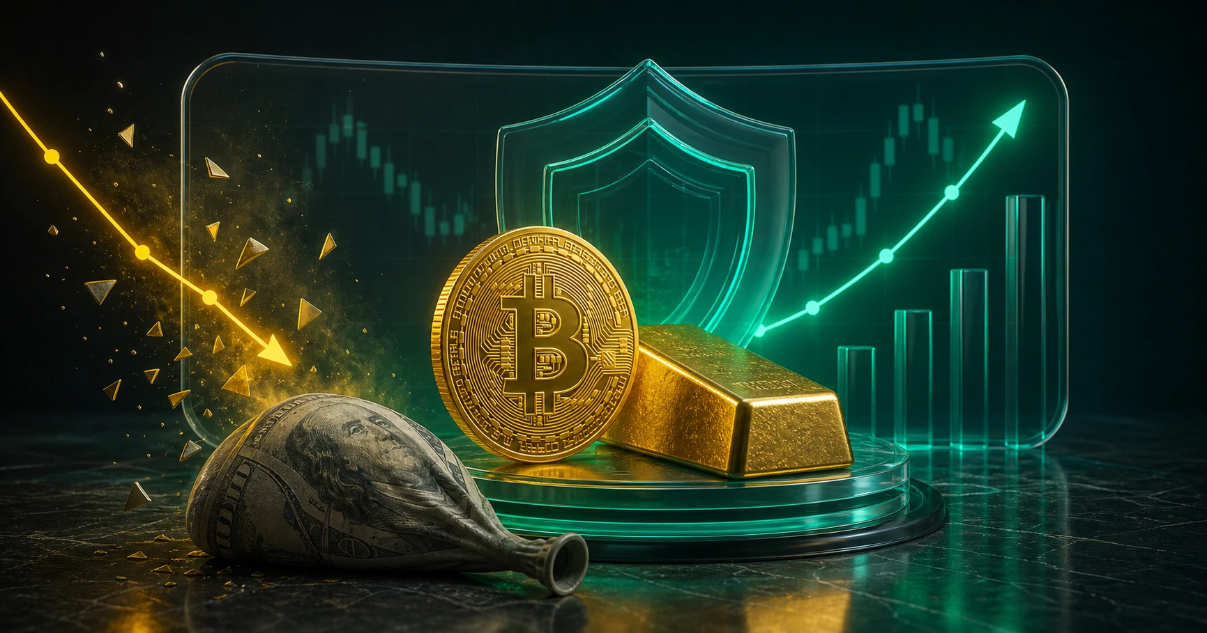 بیت‌کوین در برابر طلا — تورم