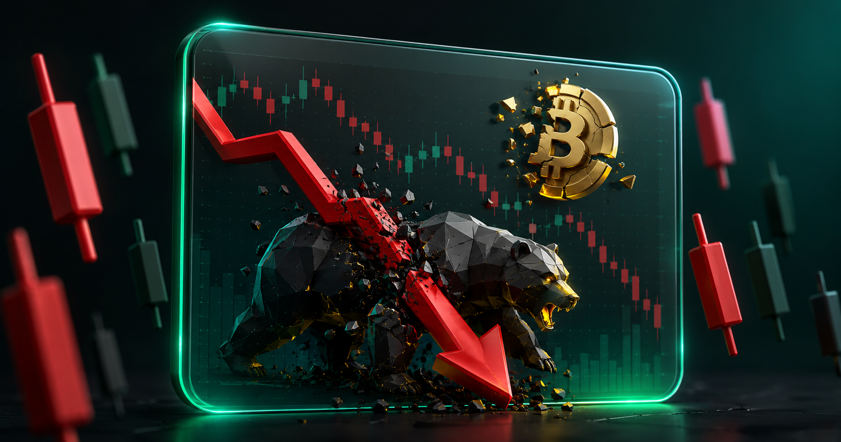 بیت‌کوین در آستانه سقوط به ۵۴ هزار دلار؛ الگوی Bear Flag تایید شد