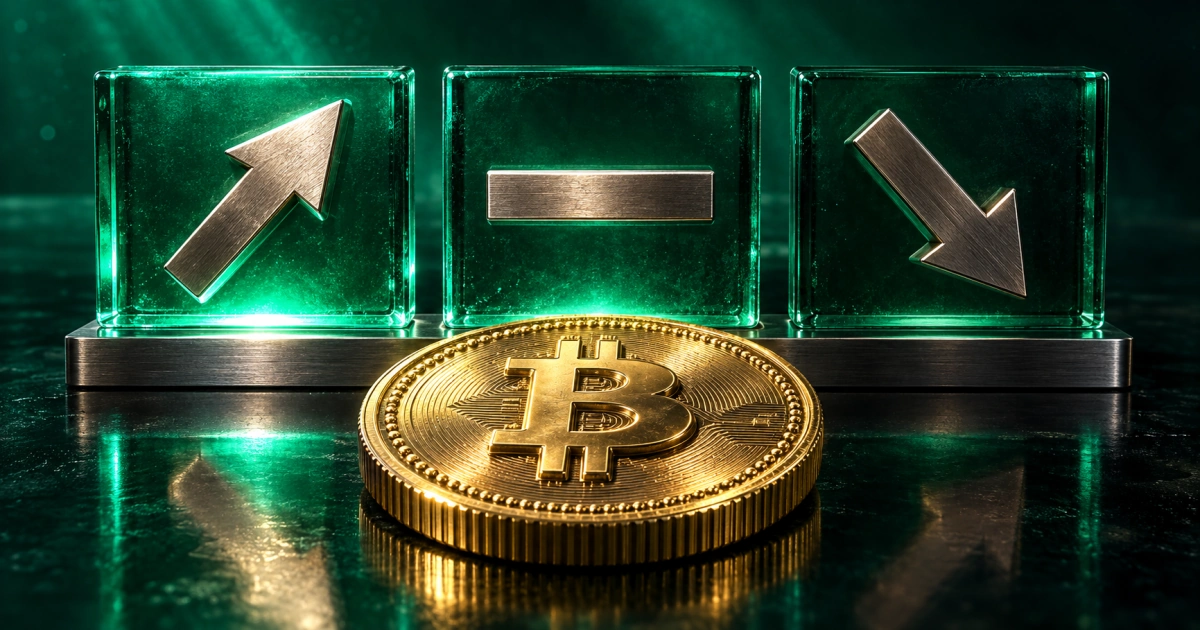 سه سناریوی صعودی، خنثی و نزولی بیت کوین کنار هم