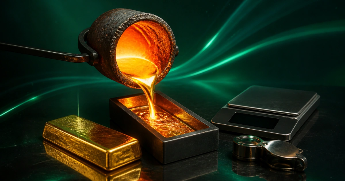 طلای آبشده؛ ذوب و ریختهگری طلای خالص و توزین امن برای خرید و فروش