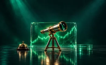 واچ لیست ارز دیجیتال آبان ۱۴۰۵؛ تلسکوپ فولادی و برنجی روی سه‌پایهٔ کوتاه کنار زنگ برنجی هشدار