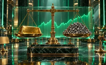 ارز دیجیتال با قیمت پایین؛ ترازوی برنجی در تعادل میان یک شمش طلای بزرگ و انبوهی سنگ‌ریزهٔ فلزی ارزان، استعارهٔ مارکت‌کپ برابر